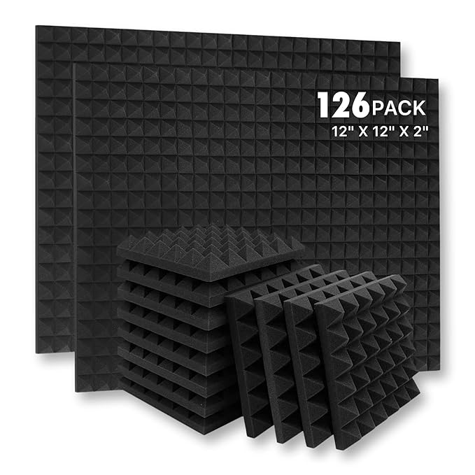 Pyramid Panels - Set of 36 | 1 Sqft, 2" Thick | 50 Density Studio Noise Reduction, Echo Absorption | Premium Grade | 3D Structure | GREEN