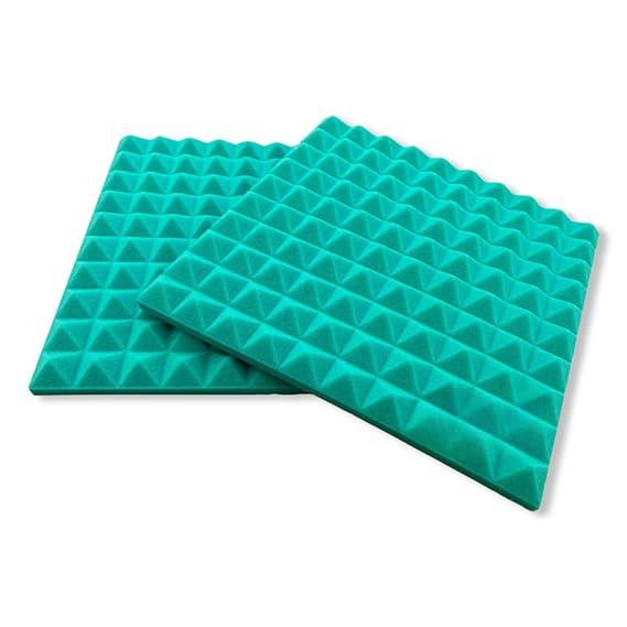 Pyramid Panels - Set of 126 | 1 Sqft, 1" Thick | 50 Density Studio Noise Reduction, Echo Absorption | Premium Grade | 3D Structure | 63 GREEN, 63 BLACK
