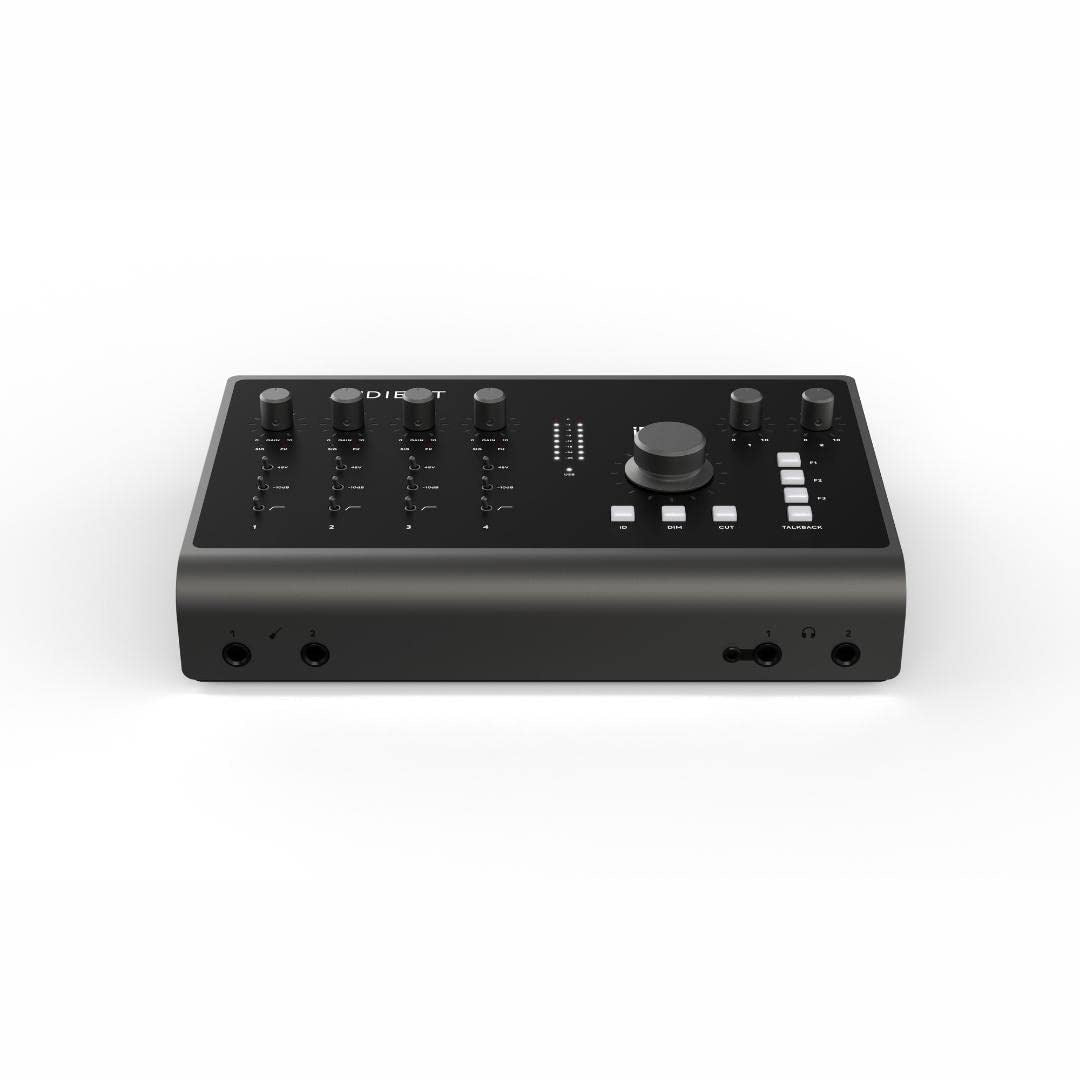 Audient iD44 MKii 20-in/24-out USB-C Audio Interface with 24-bit/96kHz Resolution, 4 Mic Preamps, 2 Instrument Inputs, 16-channel ADAT I/O, DSP Mixer, and 2 Headphone Outputs