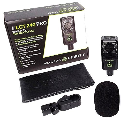 Lewitt LCT-240 Pro Cardioid Condenser Microphone for Professional Recording (Black)