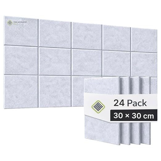 YGM® Luxury PET Felt Acoustic Self Adhesive Panels, 10 MM Thick, Sound Absorbing Panels for Wall | Room Noise Reducer & Sound Dampening (Marble White)