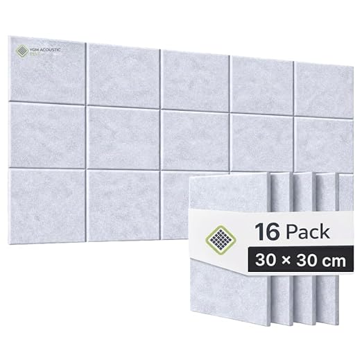 YGM® Luxury PET Felt Acoustic Self Adhesive Panels, 10 MM Thick, Sound Absorbing Panels for Wall | Room Noise Reducer & Sound Dampening (Marble White)