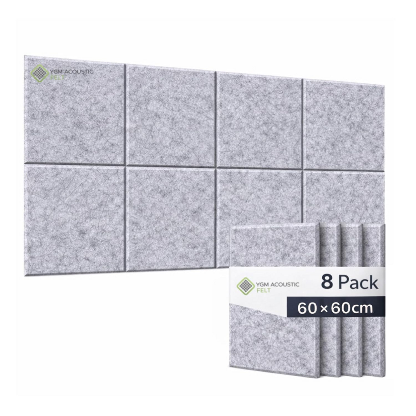 YGM® Luxury PET Felt Acoustic Self Adhesive Panels, 10 MM Thick, Sound Absorbing Panels for Wall | Room Noise Reducer & Sound Dampening (Marble White)