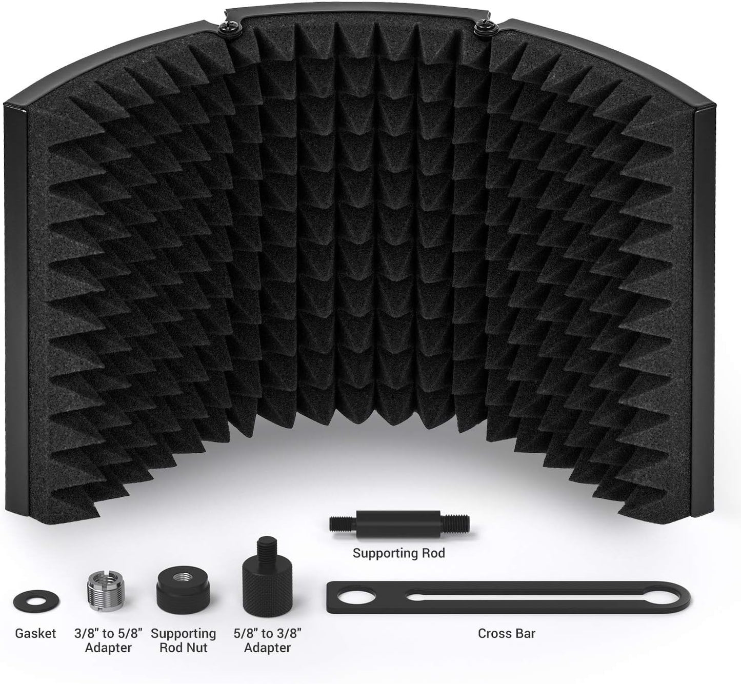 Portable 3 Panel Foldable Microphone Isolation Shield (For Youtubers and Musicians)