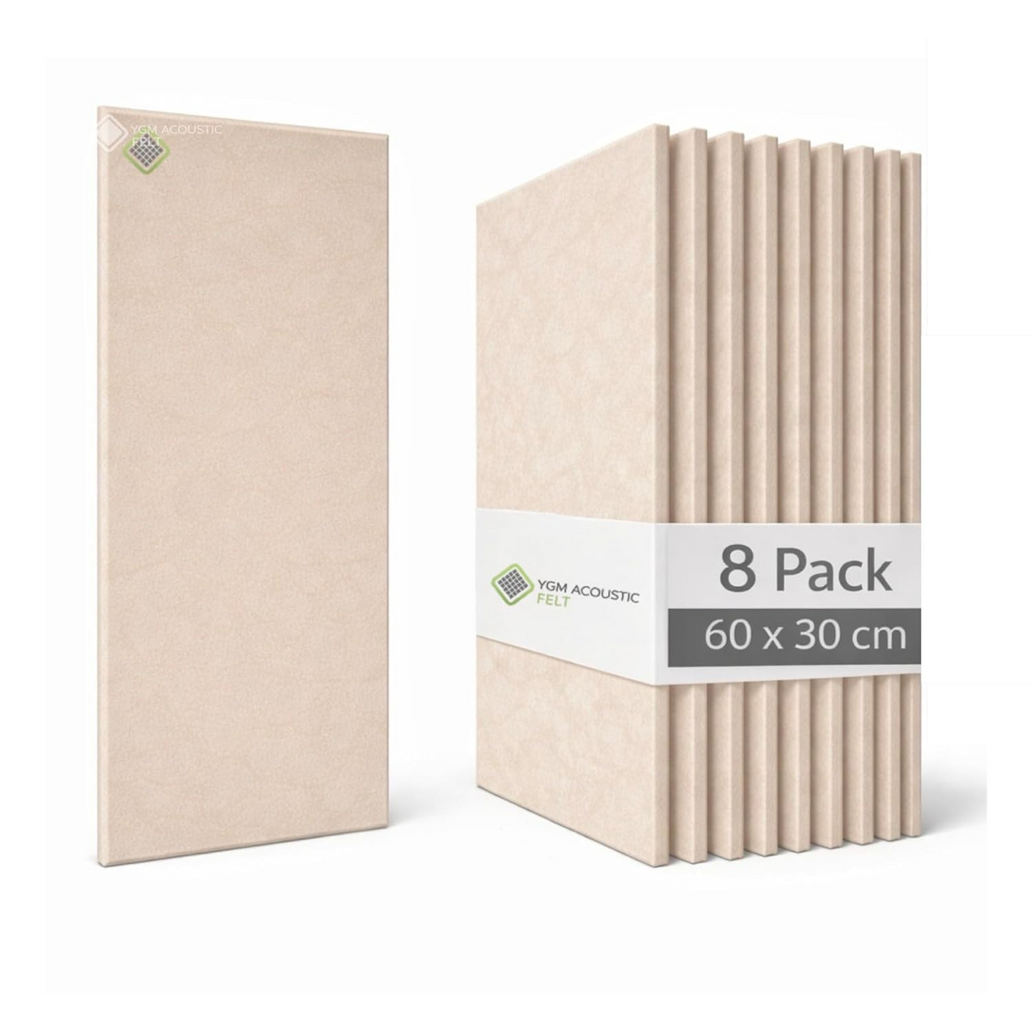YGM® Luxury PET Felt Acoustic Self Adhesive Panels, 10 MM Thick, Sound Absorbing Panels for Wall | Room Noise Reducer & Sound Dampening (Beige)
