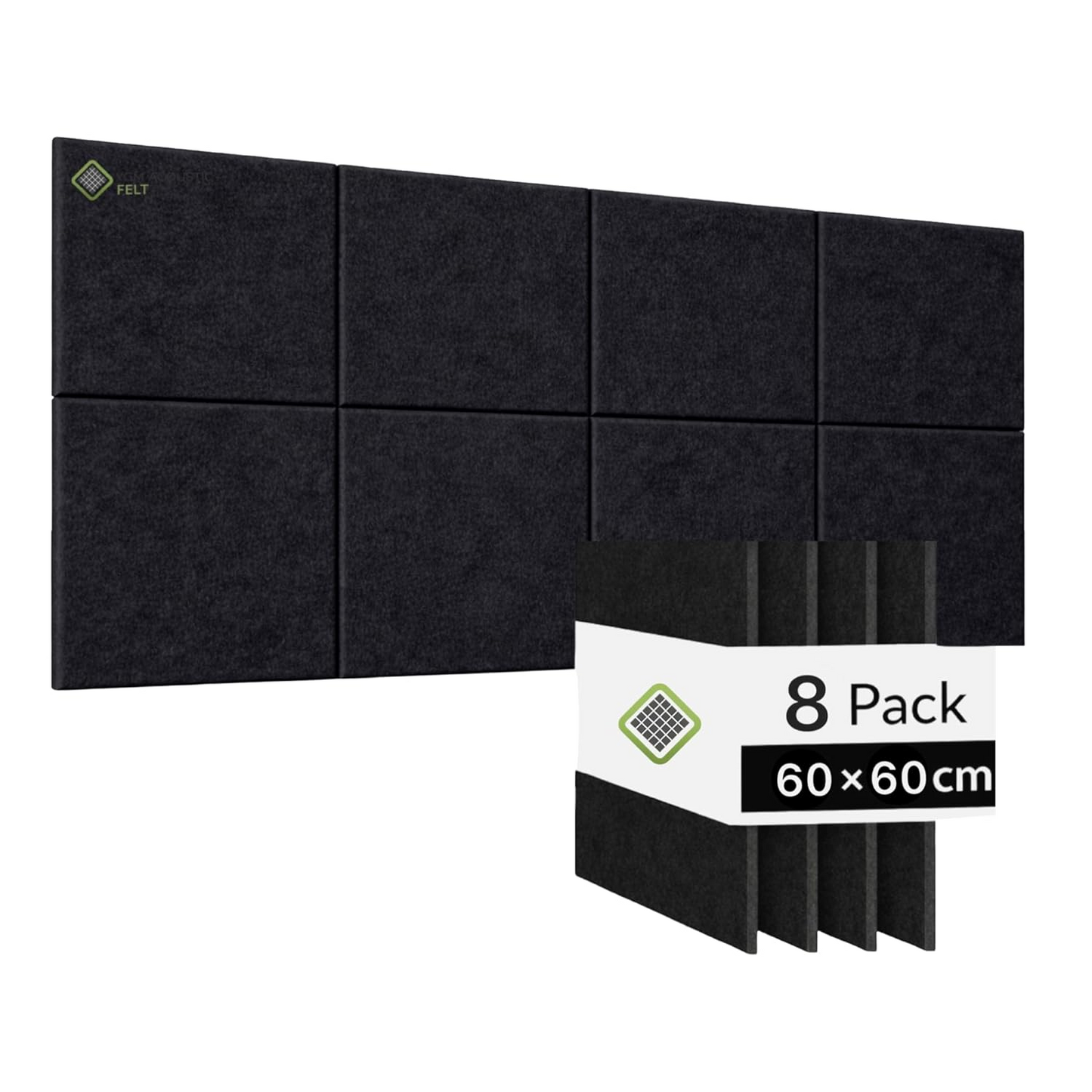 YGM® Luxury PET Felt Acoustic Self Adhesive Panels, 10 MM Thick, Sound Absorbing Panels for Wall | Room Noise Reducer & Sound Dampening (OG Black)