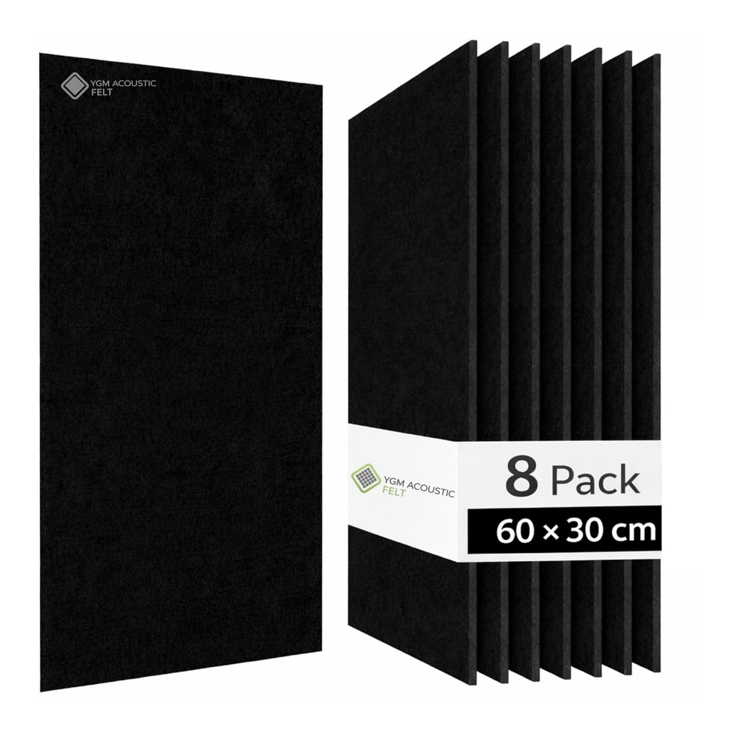 YGM® Luxury PET Felt Acoustic Self Adhesive Panels, 10 MM Thick, Sound Absorbing Panels for Wall | Room Noise Reducer & Sound Dampening (OG Black)