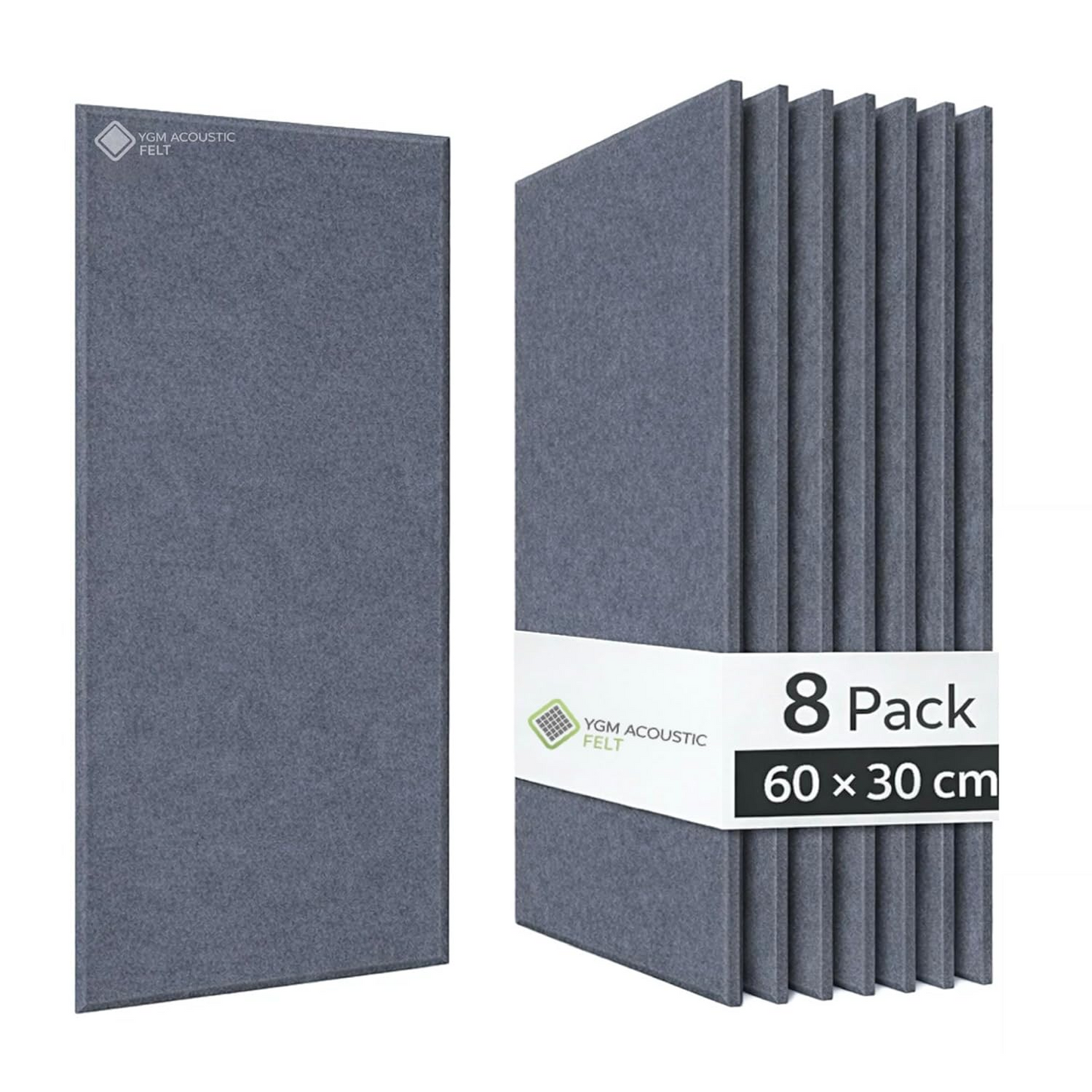 YGM® Luxury PET Felt Acoustic Self Adhesive Panels, 10 MM Thick, Sound Absorbing Panels for Wall | Room Noise Reducer & Sound Dampening (Midnight Grey)