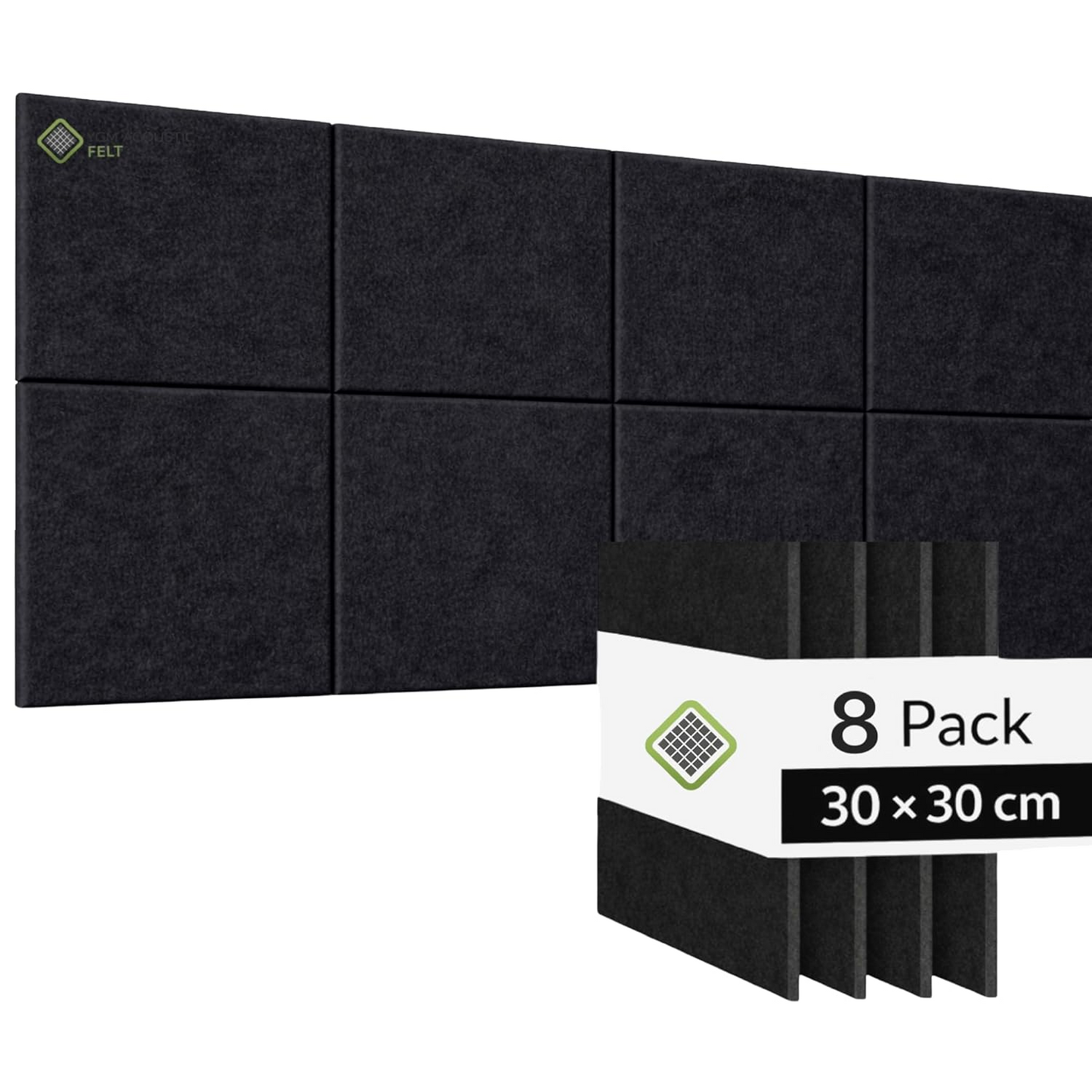 YGM® Luxury PET Felt Acoustic Self Adhesive Panels, 10 MM Thick, Sound Absorbing Panels for Wall | Room Noise Reducer & Sound Dampening (OG Black)