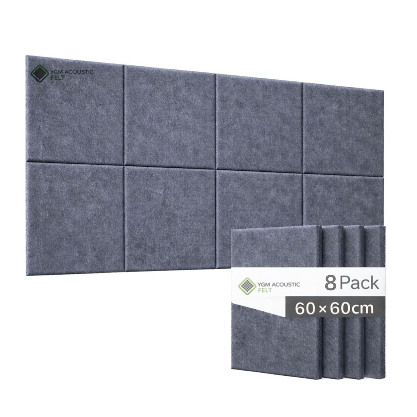 YGM® Luxury PET Felt Acoustic Self Adhesive Panels, 10 MM Thick, Sound Absorbing Panels for Wall | Room Noise Reducer & Sound Dampening (Midnight Grey)