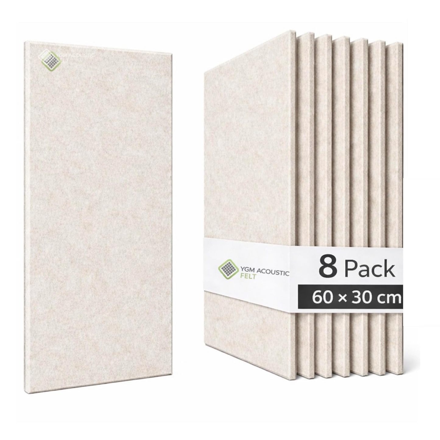 YGM® Luxury PET Felt Acoustic Self Adhesive Panels, 10 MM Thick, Sound Absorbing Panels for Wall | Room Noise Reducer & Sound Dampening (Pure Beige)