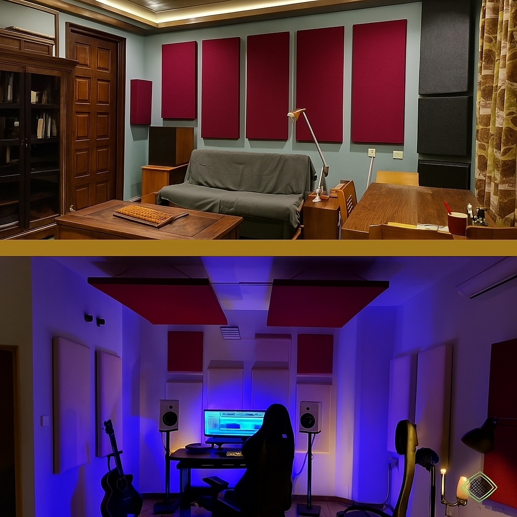 Rockwool Panels - Set of 2| 40" X 24", 2 Inches Thick | Matte Maroon Fabric Rockwool Soundproofing Acoustic Panels | Density 80 KG/M3 | Rockwool ProRox SL 950 NRC=1