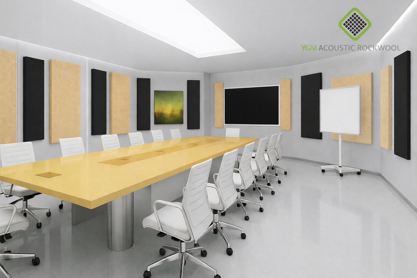 YGM Acoustic Rockwool® - Set of 4 | 4' x 2' x 1.5" | Sound Absorption Panels | NRC 0.92, 80 KG/M¬≥ Density | Room Isolation & Acoustical Soundproofing (Warm Beige)