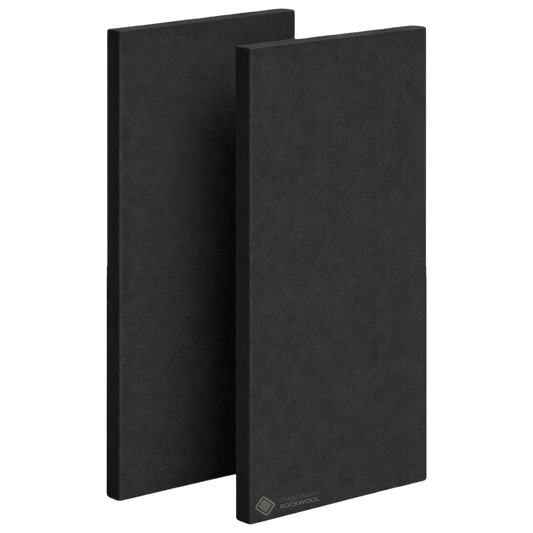 YGM Acoustic Rockwool® - Set of 4 | 4' x 2' x 1.5" | Sound Absorption Panels | NRC 0.92, 80 KG/M¬≥ Density | Room Isolation & Acoustical Soundproofing (OG Black)