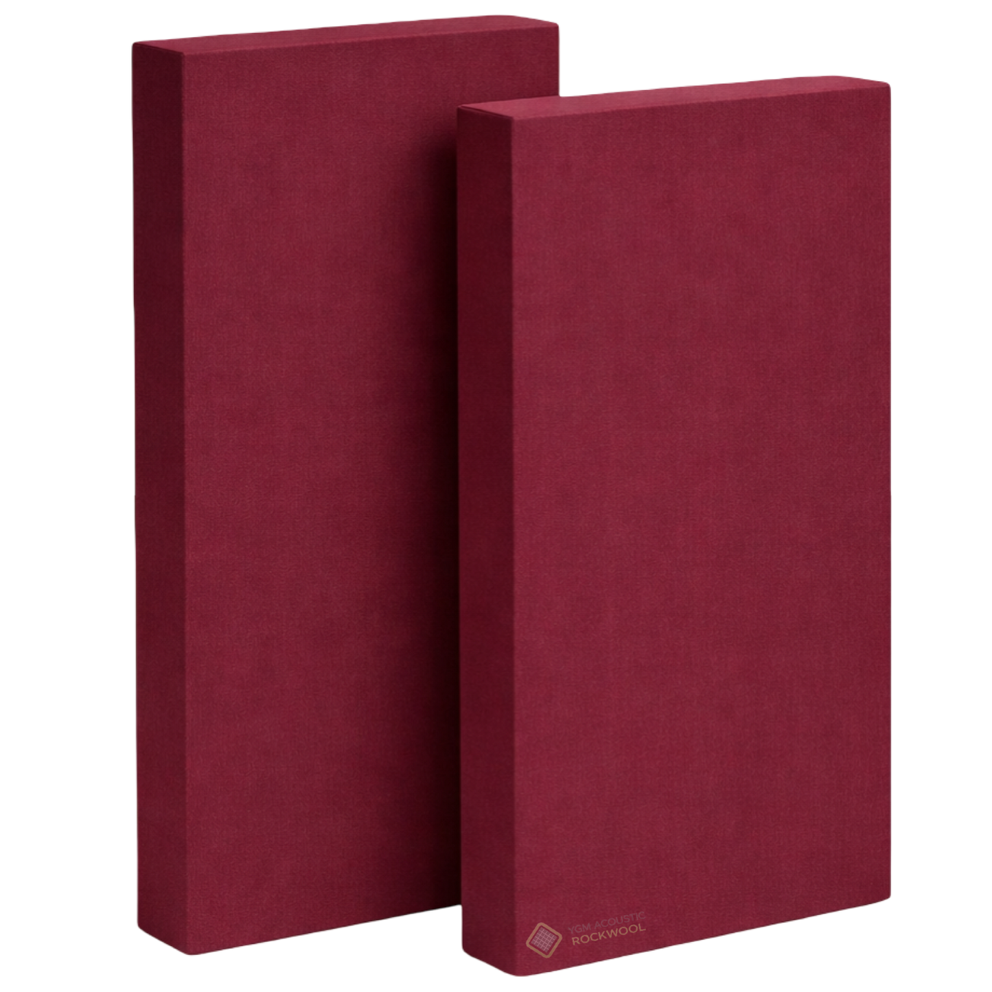 YGM Acoustic Rockwool® - Set of 2 | 4' x 2' x 3" | Sound Absorption Panels | NRC 1.0, 80 KG/M¬≥ Density | Room Isolation & Acoustical Soundproofing (Deep Maroon)