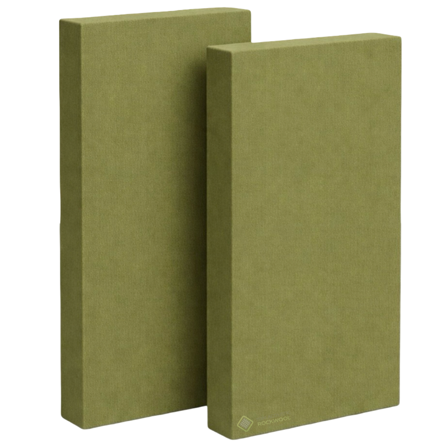 YGM Acoustic Rockwool® - Set of 2 | 40" x 20" x 3" | Sound Absorption Panels | NRC 1.0, 80 KG/M¬≥ Density | Room Isolation & Acoustical Soundproofing (Olive Green)