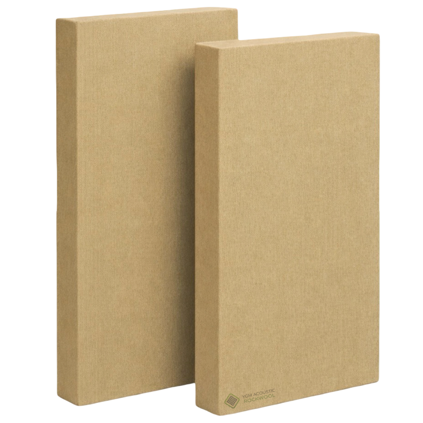 YGM Acoustic Rockwool® - Set of 2 | 40" x 20" x 3" | Sound Absorption Panels | NRC 1.0, 80 KG/M³ Density | Room Isolation & Acoustical Soundproofing (Warm Beige)
