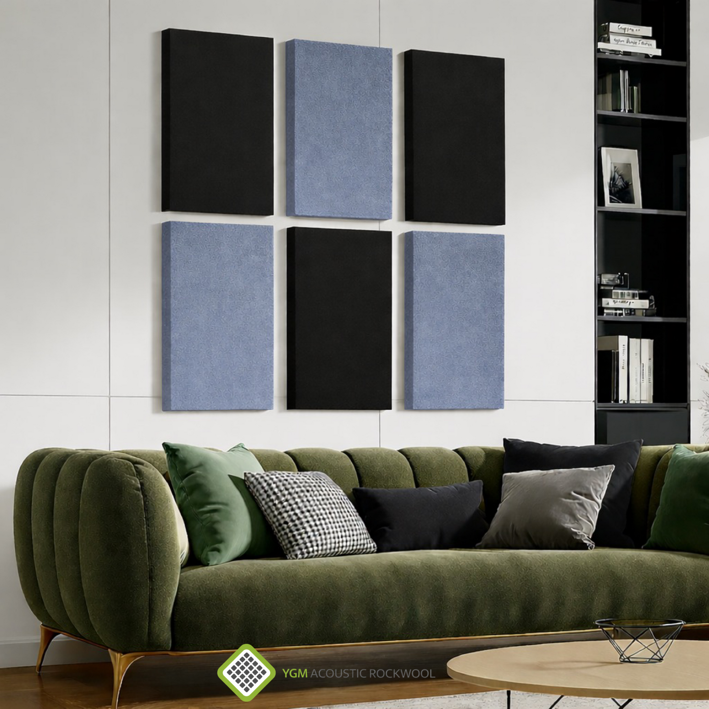 YGM Acoustic Rockwool® - Set of 2 | 4' x 2' x 3" | Sound Absorption Panels | NRC 1.0, 80 KG/M¬≥ Density | Room Isolation & Acoustical Soundproofing (Silver Grey)