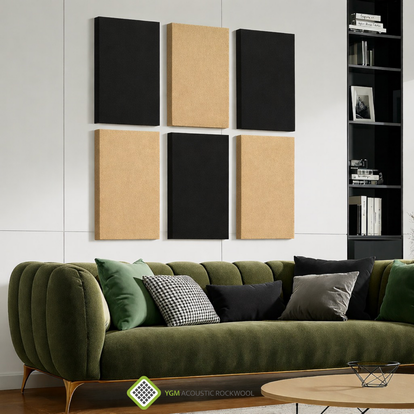 YGM Acoustic Rockwool® - Set of 4 | 4' x 2' x 1.5" | Sound Absorption Panels | NRC 0.92, 80 KG/M¬≥ Density | Room Isolation & Acoustical Soundproofing (Warm Beige)