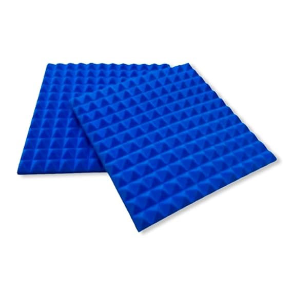 Pyramid Panels - Set of 100 | 1 Sqft, 1" Thick | 50 Density Studio Noise Reduction, Echo Absorption | Premium Grade | 3D Structure | 50 ORANGE, 50 BLUE