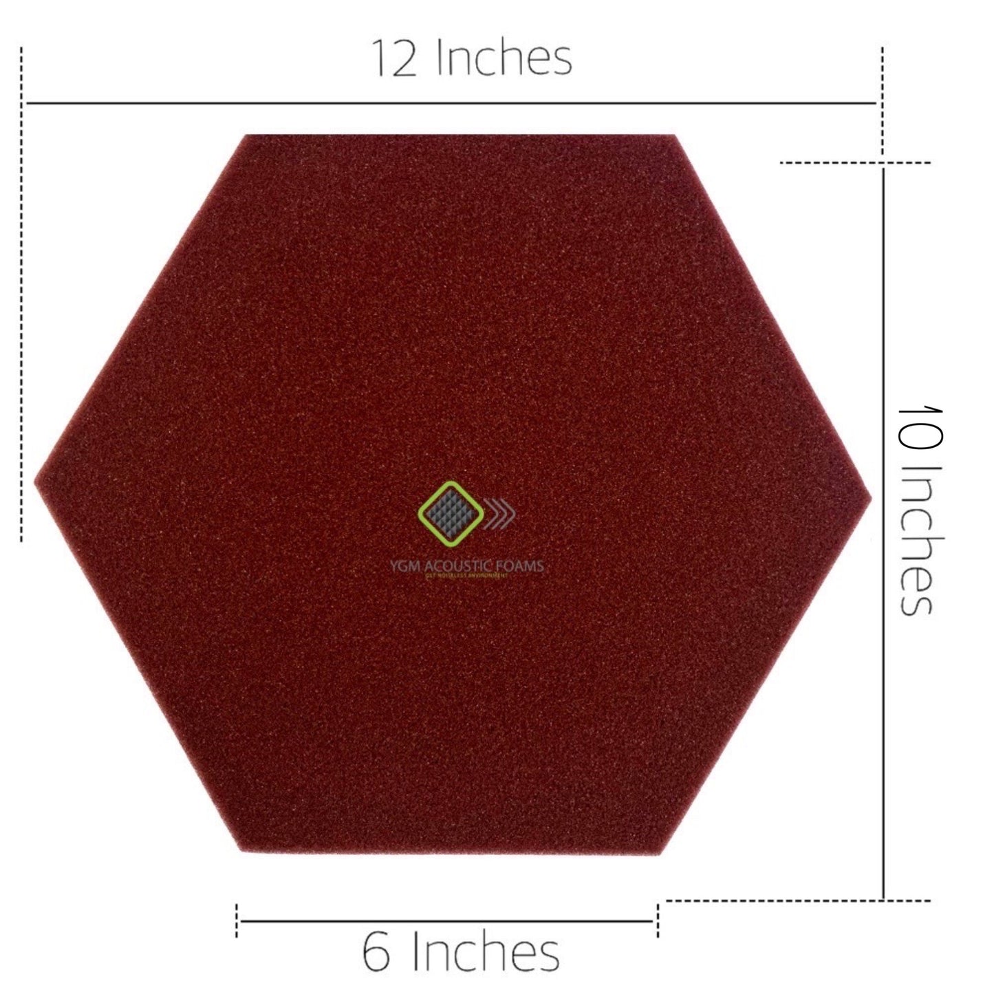 Hexagon Panels - Set of 5 | COFFEE | 1 Sqft, 1" Thick | 50 Density Studio Noise Reduction, Echo Absorption | Premium Grade