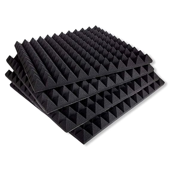 Pyramid Panels - Set of 50 | 1 Sqft, 1" Thick | 50 Density Studio Noise Reduction, Echo Absorption | Premium Grade | 3D Structure | 25 GREEN, 25 BLACK