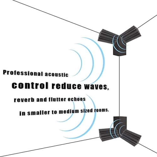 Wedge Corner Bass Traps - Set of 8| 24"x12"x12" | Low Frequency Bass Absorber | Premium Grade, 50 Density (Charcoal Black)