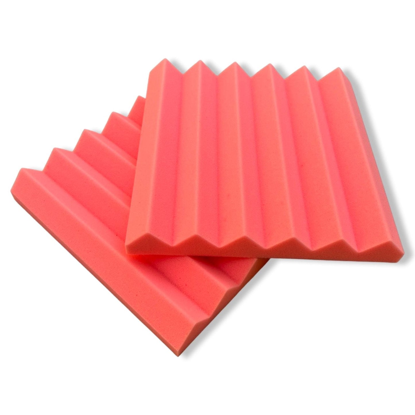 Wedge Panels - Set of 18 | 1 Sqft, 2" Thick | 50 Density Studio Noise Reduction, Echo Absorption | Premium Grade | 3D Structure | PINK