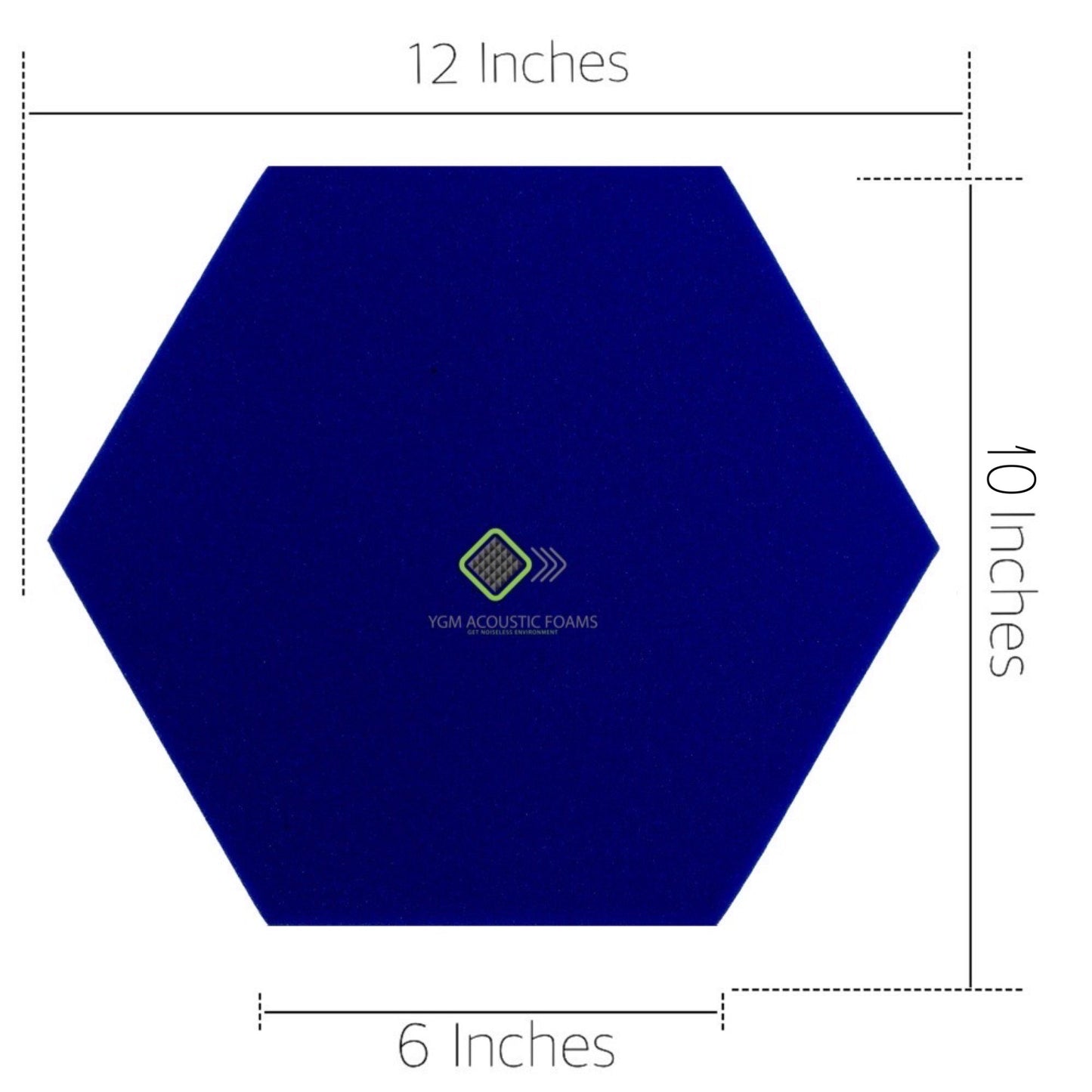 Hexagon Panels - Set of 5 | BLUE | 1 Sqft, 1" Thick | 50 Density Studio Noise Reduction, Echo Absorption | Premium Grade