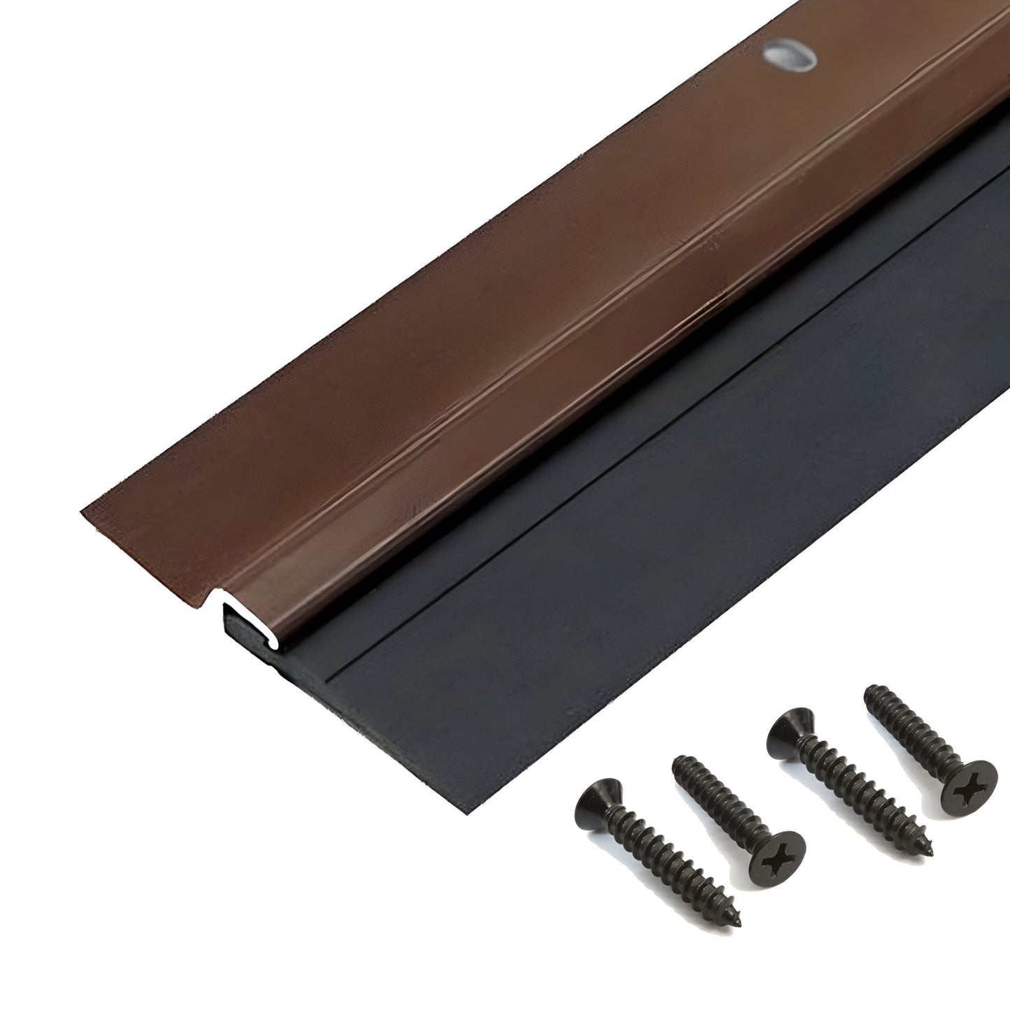 Door Draft Stopper - 3 Feet (SET OF 10) | BROWN | Aluminum, Rubber Under Door Seal | Noise Stopper with 40 Screws