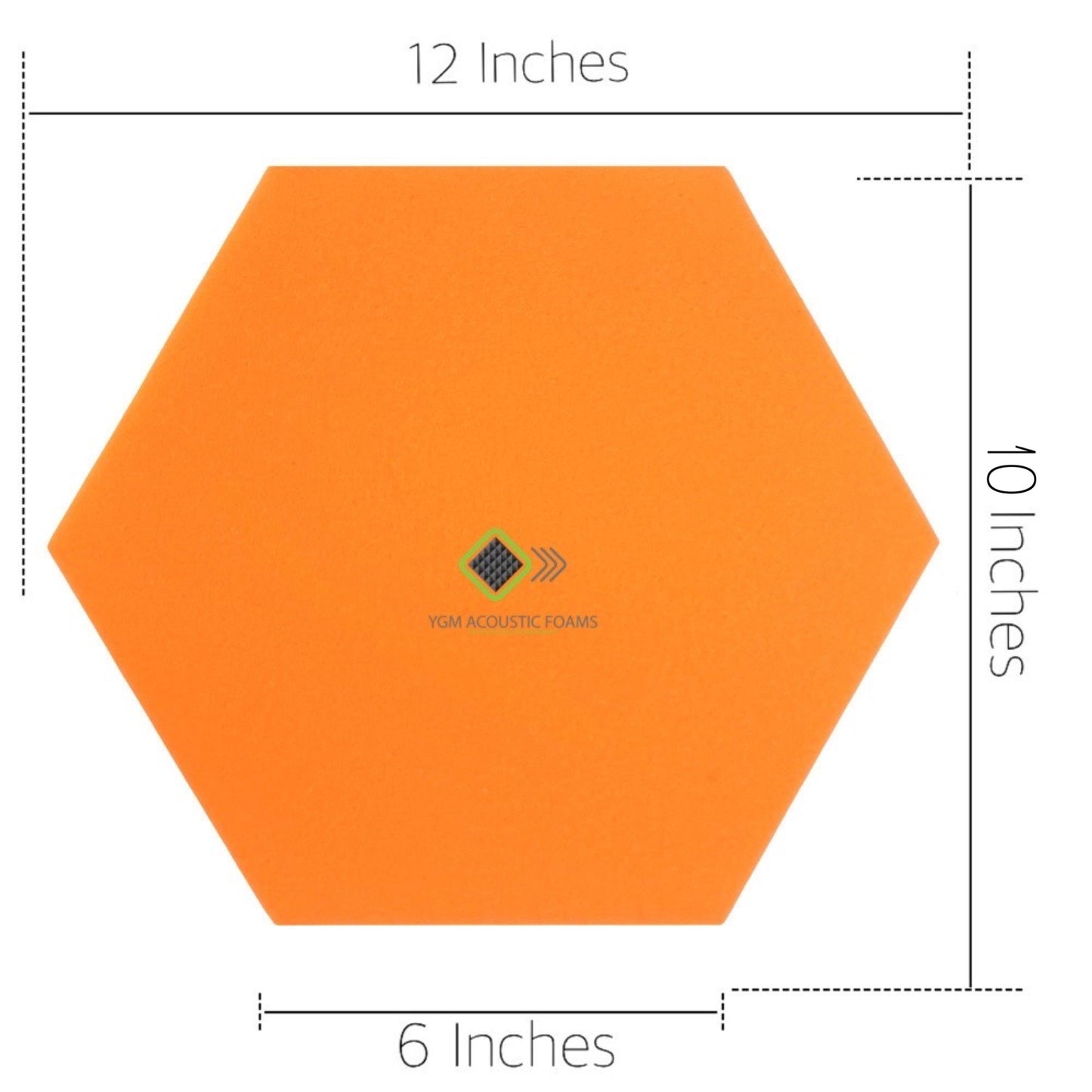 Hexagon Panels - Set of 5 | ORANGE | 1 Sqft, 1" Thick | 50 Density Studio Noise Reduction, Echo Absorption | Premium Grade