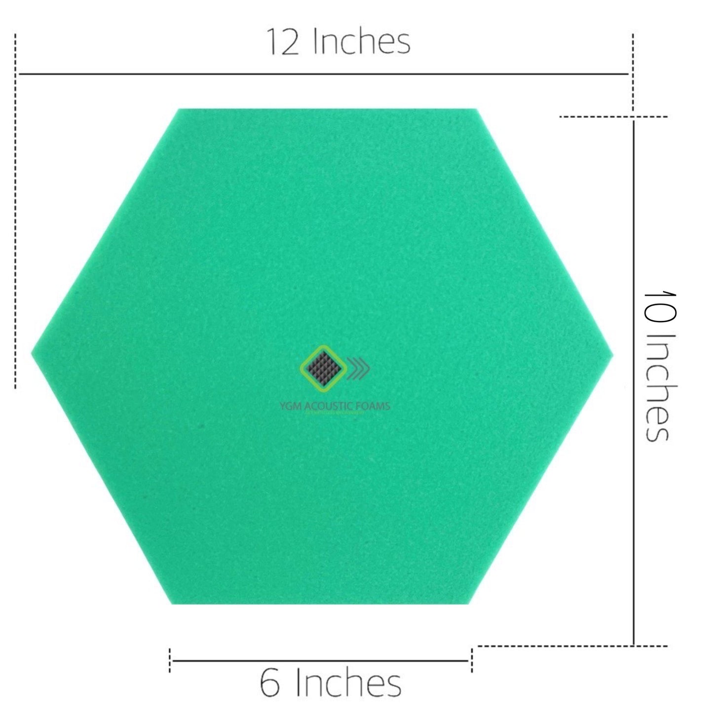 Hexagon Panels - Set of 5 | GREEN | 1 Sqft, 1" Thick | 50 Density Studio Noise Reduction, Echo Absorption | Premium Grade